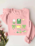 Women'WB shield Cartoon Print Drop Shoulder TNF Lined Sweatshirt, Fashion Casual Crew Neck Pullover for Daily Holiday...