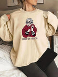 Women'WB shield Cartoon Print Round Neck Graphic Sweatshirt, Fashion Casual Crew Neck Long Sleeve Pullover for Daily...