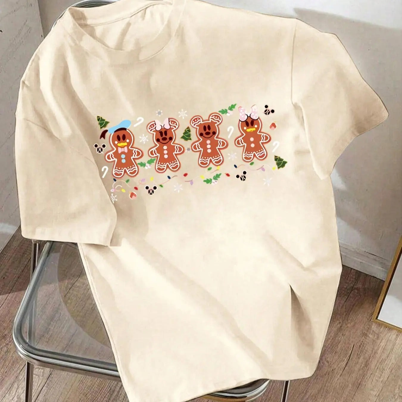 Women'WB shield Cartoon Print Round Neck Tee, Casual Short Sleeve Crew Neck T-Shirt for Summer, Fashion Women'WB shield...