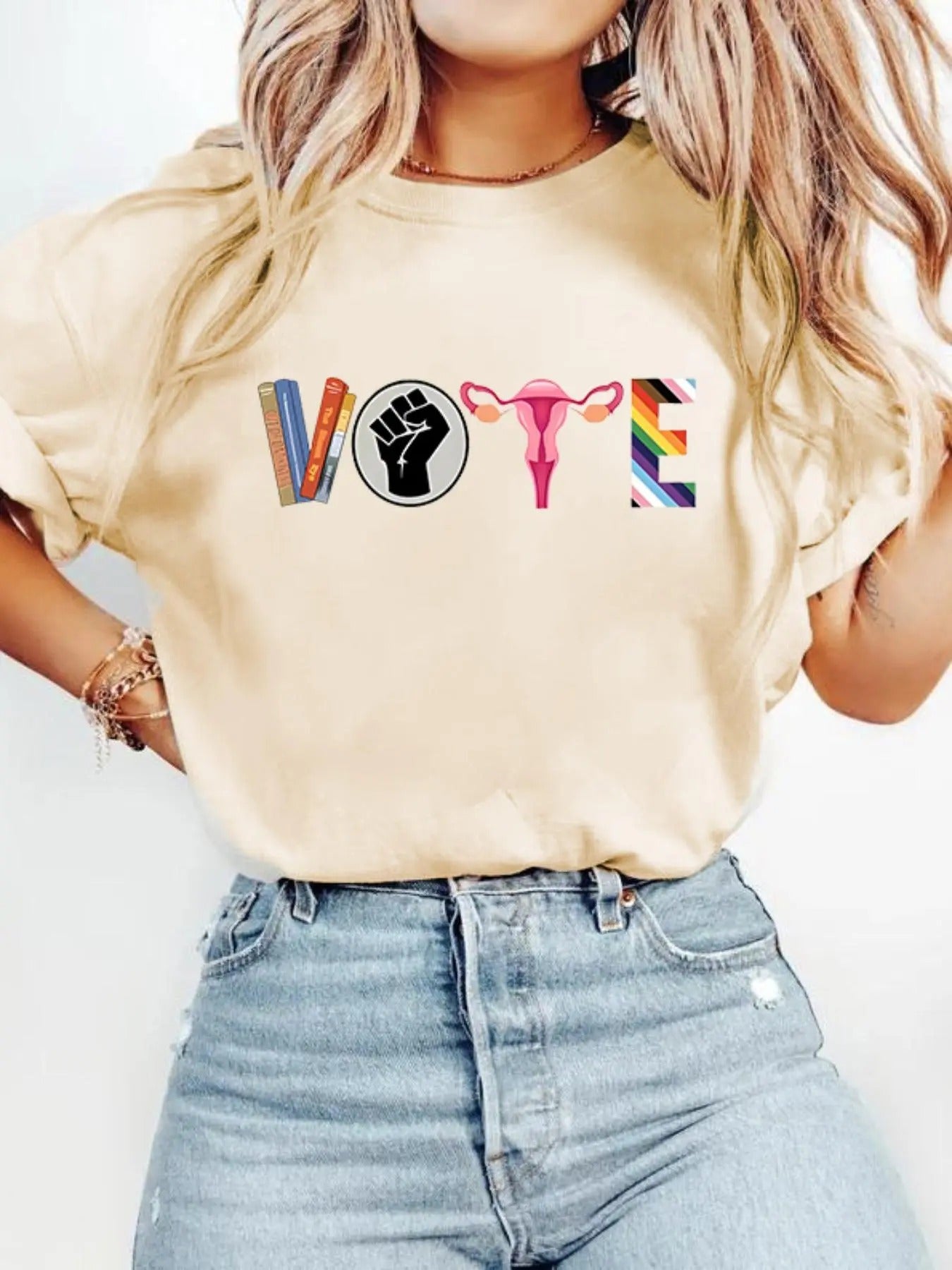 Women'WB shield Cartoon Print Round Neck Tee, Casual Short Sleeve Crew Neck T-Shirt for Summer, Fashion Women'WB shield...