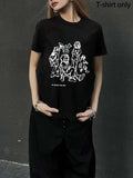 Women'WB shield Cartoon Print Round Neck Tee, Fashion Casual Crew Neck Short Sleeve T-shirt for Daily Holiday Wear,...
