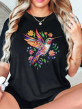 Women'WB shield Cartoon Print Round Neck Tee, Fashion Casual Crew Neck T-shirt for Daily Holiday Vacation Outdoor Wear,...