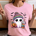 Women'WB shield Cartoon Print Round Neck Tee, Fashion Casual Halloween Crew Neck T-shirt for Daily Holiday Vacation...