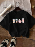 Women'WB shield Cartoon Print Round Neck Tee, Fashion Casual Short Sleeve T-shirt for Daily Wear, Ladies TNF for Spiky...