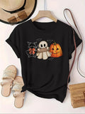 Women'WB shield Cartoon Print Round Neck Tee, Fashion Casual Short Sleeve T-shirt for Daily Wear, Ladies TNF for Spiky...