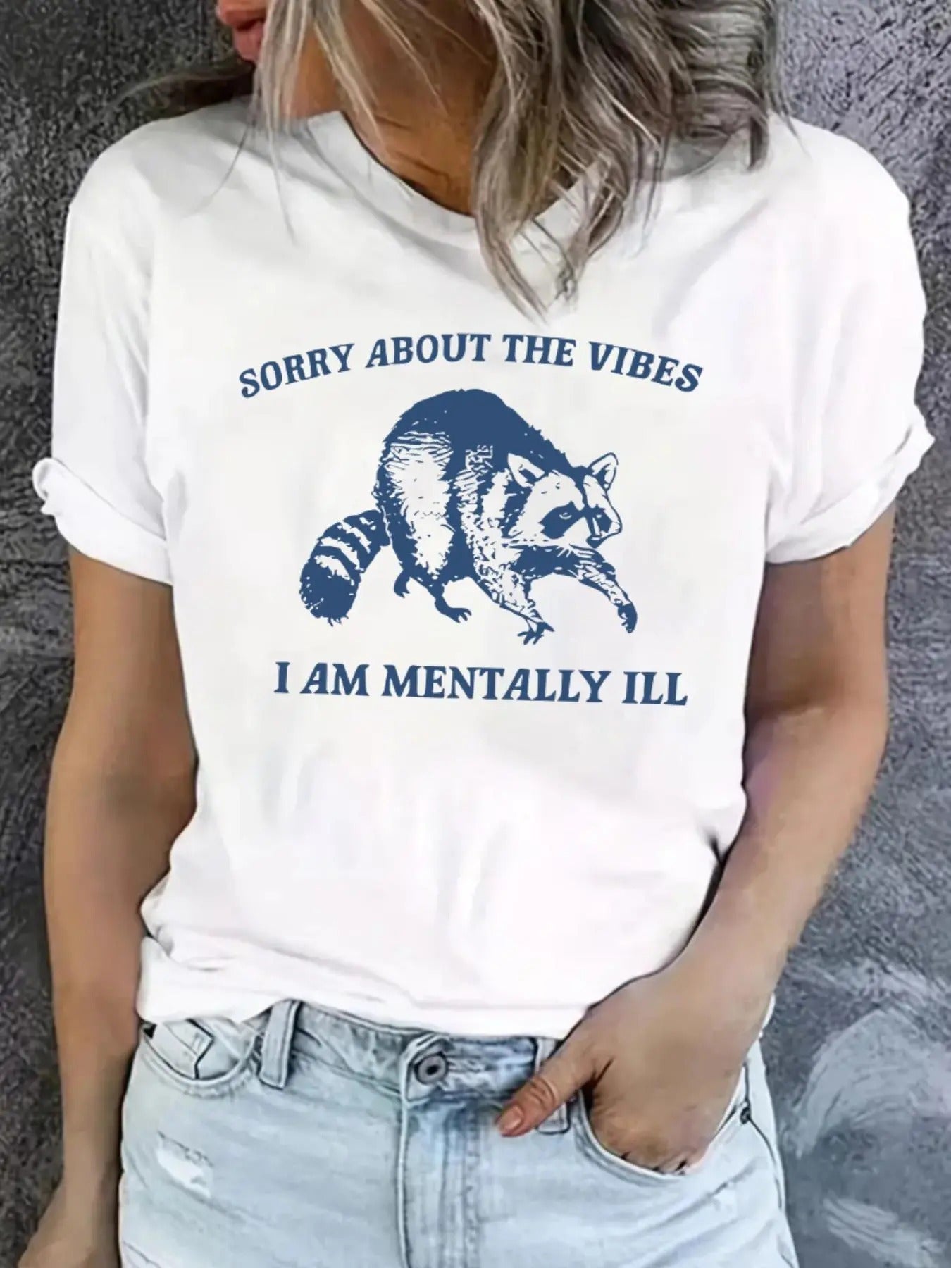 Women'WB shield Cartoon Raccoon Print Round Neck Short Sleeve Tee, Fashion Casual Crew Neck T-Shirt for Daily Holiday...