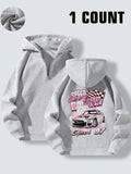 Women'WB shield Cartoon Racing & Letter Print Half Zip Hoodie, Casual Long Sleeve Hooded Sweatshirt for Fall & Winter,...