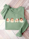 Women'WB shield Cartoon Santa Claus Print Crew Neck Pullover, Casual Long Sleeve Sweatshirt for Fall & Winter, Women'WB...