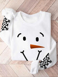 Women'WB shield Cartoon Snowman Print Round Neck Sweatshirt, Casual Long Sleeve Pullover for Fall & Winter, Women'WB...