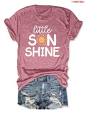 Women'WB shield Cartoon Sun Print Round Neck Tee, Fashion Casual Crew Neck T-Shirt for Daily Holiday Vacation Outdoor...