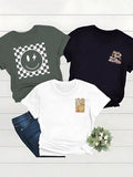 Women'WB shield Cartoon TNF & Floral Print Round Neck Tee, Casual Short Sleeve Crew Neck T-Shirt for Daily Wear, Ladies...