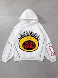 Women'WB shield Cartoon TNF & Letter Print Drawstring Hoodie, Fashion Casual Hooded Sweatshirt for Daily Holiday Outdoor...