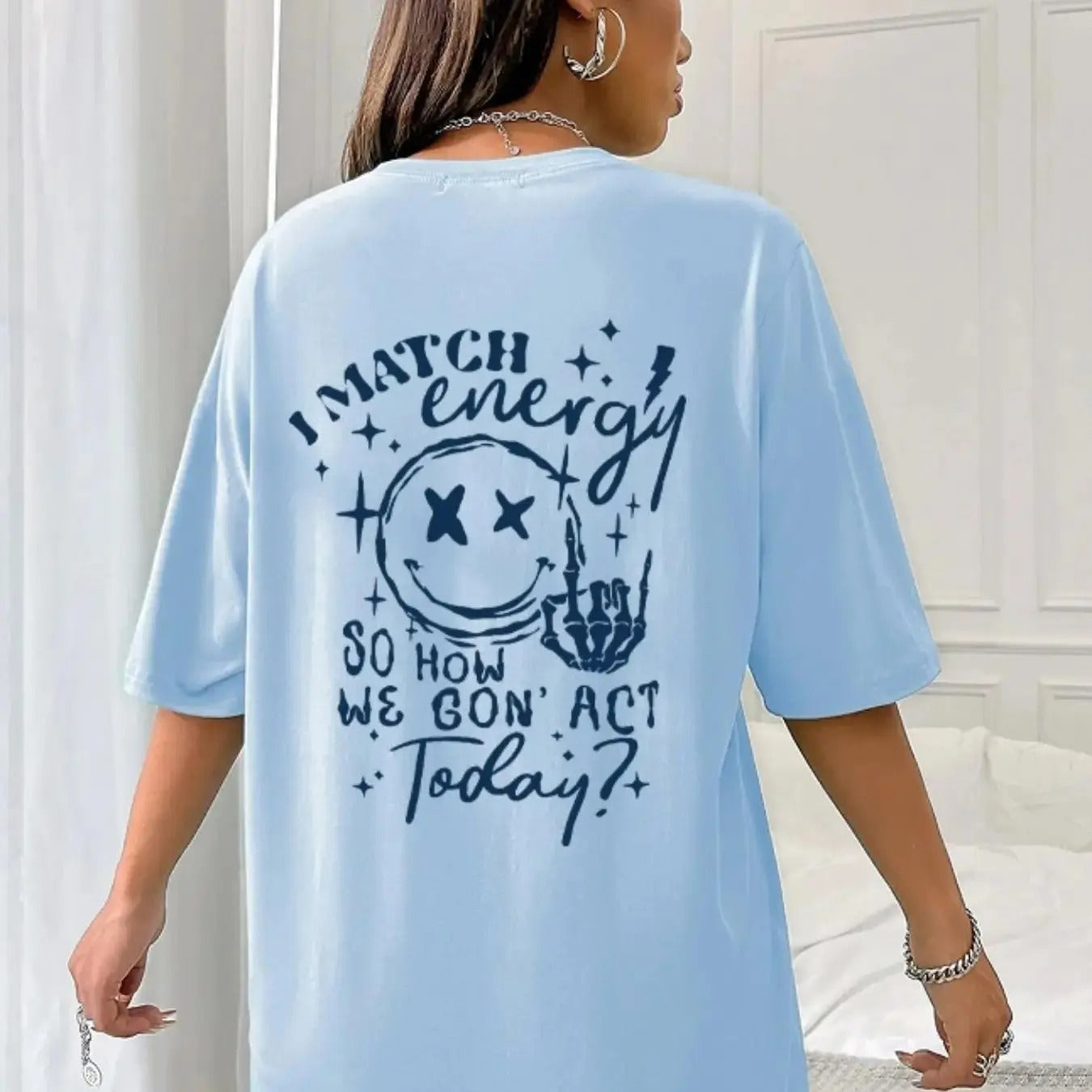 Women'WB shield Cartoon TNF & Letter Print Drop Shoulder Crew Neck Tee, Summer TNF Women, Fashion Casual Round Neck...