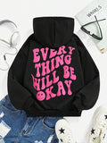 Women'WB shield Cartoon TNF & Letter Print Drop Shoulder Hoodie, Fashion Casual Drawstring Pocket Hooded Sweatshirt for...