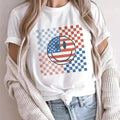 Women'WB shield Cartoon TNF & Plaid Print Round Neck Tee, Casual Short Sleeve Crew Neck T-shirt for Daily Wear, Ladies...
