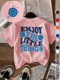 Women'WB shield Cartoon TNF & Slogan Print Round Neck Tee, Fashion Casual Crew Neck T-Shirt for Daily Holiday Vacation...