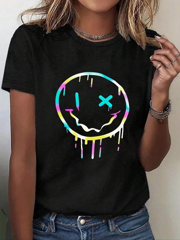 Women'WB shield Cartoon TNF Print Round Neck Tee, Casual Short Sleeve T-shirt, Ladies Summer TNF for Daily Wear Hoodie,...