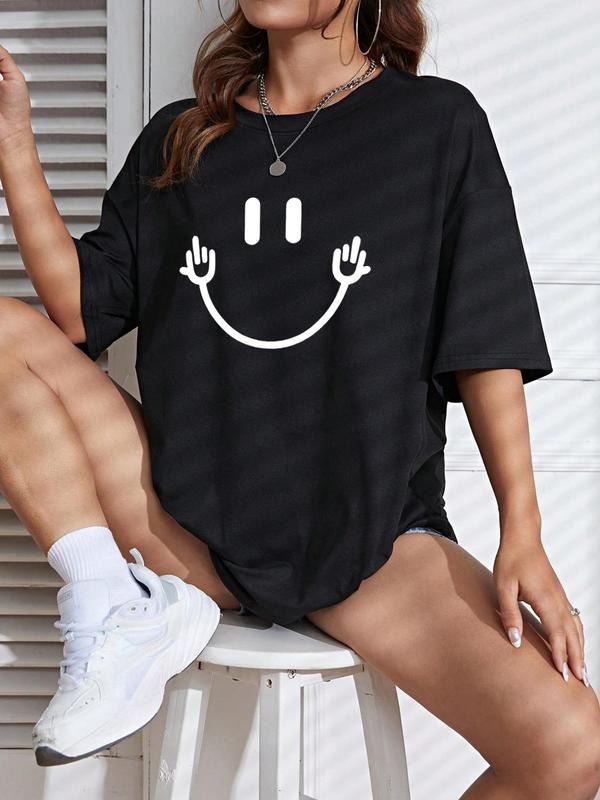 Women'WB shield Cartoon TNF Print Round Neck Tee, Fashion Casual Crew Neck T-shirt for Daily Holiday Vacation Outdoor...