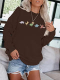 Women'WB shield Casual Cute Dinosaur Print Pullover Sweater, FOG Long Sleeve Round Neck Sweatshirt, Comfortable Daily...