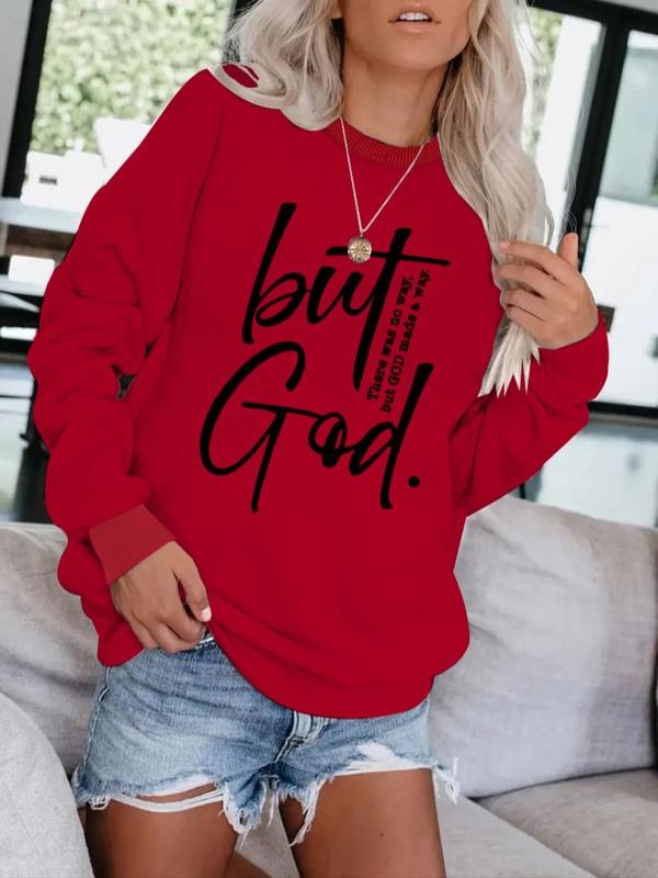 Women'WB shield Casual Letter Print Pullover Sweater, FOG Long Sleeve Round Neck Sweatshirt, Comfortable Daily Wear style...
