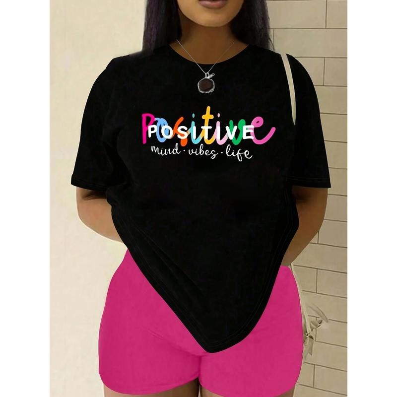 Women'WB shield Casual Letter Print T-Shirt