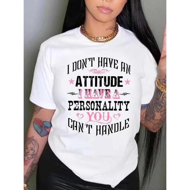 Women'WB shield Casual Letter Print T-Shirt