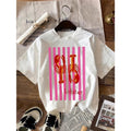 Women'WB shield Casual Round Neck Lobster Print Short Sleeved T-shirt, Summer Casual T-shirt, Short Sleeved, Suitable For...