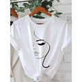 Women'WB shield Casual Short Sleeve T-Shirt - Geometric Print Loose Fit Round Neck Top, Breathable Machine-Washable...