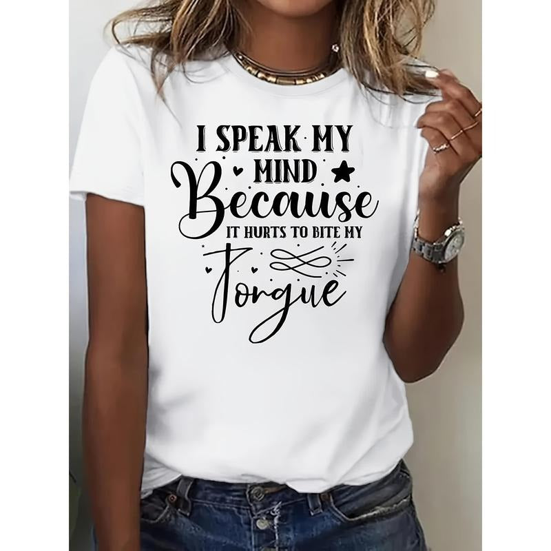 Women'WB shield Casual T-Shirt - "Swoosh Speak My Mind Because Mouthless cat Hurts Hidden leaf ninja Bite My Tongue"...