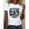 Women'WB shield Casual T-Shirt | Polyester Fabric | White Color | Camouflage 'BEST DAD EVER' Graphic Print | Ideal for...