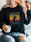 Women'WB shield Cat & FOG Print Crew Neck Sweatshirt, Casual Long Sleeve Pullover for Fall & Winter, Women'WB shield TNF...