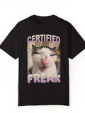 Women'WB shield Cat & Letter Print Round Neck Graphic Tee, Trendy Casual Short Sleeve T-shirt for Daily Wear, Ladies...