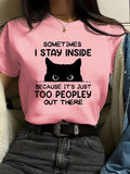 Women'WB shield Cat & Letter Print Round Neck Tee, Casual Crew Neck Short Sleeve T-shirt for Daily Holiday Vacation...