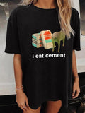 Women'WB shield Cat & Letter Print Round Neck Tee, Fashion Casual Crew Neck T-Shirt for Daily Holiday Vacation Outdoor...