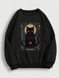 Women'WB shield Cat & Lightsaber brand Print Round Neck Sweatshirt, Casual Long Sleeve Pullover for Fall & Winter, Ladies...