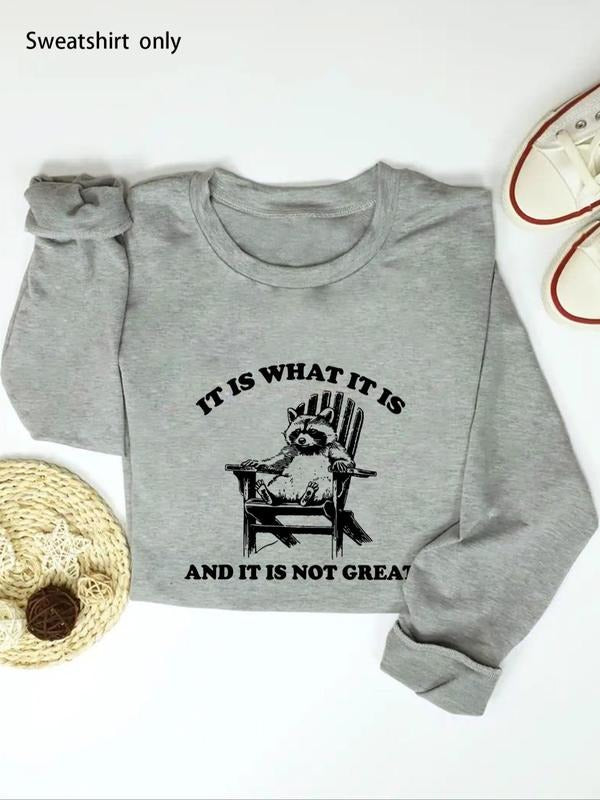 Women'WB shield Chair Print Round Neck Sweatshirt, Casual Long Sleeve Crew Neck Pullover for Daily Wear, Ladies Spring...