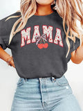 Women'WB shield Cherry & Letter Print Round Neck Tee, Casual Fashion Short Sleeve T-shirt for Summer, Ladies TNF for...