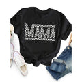 Women'WB shield Chic Letter Mama Print Tee - Comfy, Casual Short Sleeve Crew Neck T-shirt for Everyday Wear & Stylish...