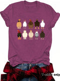 Women'WB shield Chicken Print Round Neck Tee, Casual Fashion Short Sleeve T-shirt for Summer, Ladies TNF for Daily Wear...