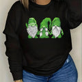 Women'WB shield Christmas Cartoon Gnome Print Drop Shoulder Sweatshirt, Casual Long Sleeve Round Neck Pullover for Fall &...