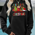 Women'WB shield Christmas Graphic Drop Shoulder Sweatshirt, Casual Letter Print Long Sleeve Round Neck Pullover for Daily...