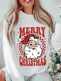 Women'WB shield Christmas Letter Print Drop Shoulder Sweatshirt, Casual Long Sleeve Round Neck Pullover for Daily Wear,...
