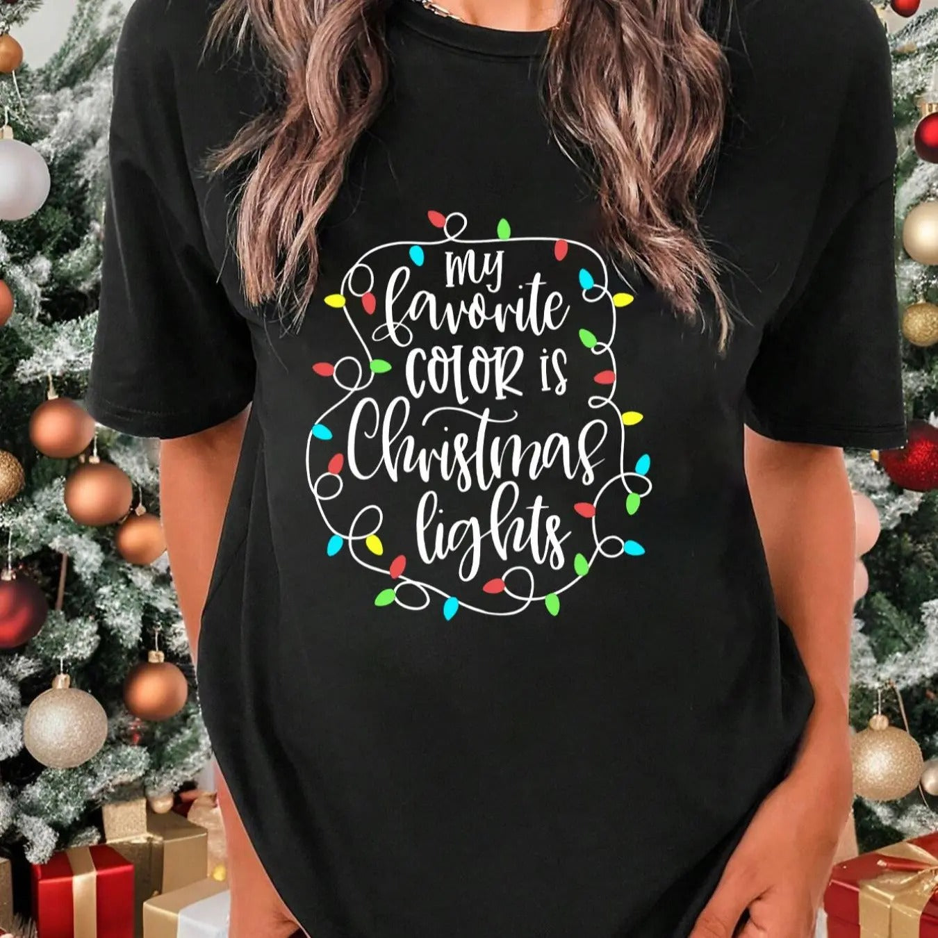 Women'WB shield Christmas Letter Print Drop Shoulder Tee, Casual Half Sleeve Round Neck T-shirt for Spiky hair fighters...