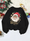 Women'WB shield Christmas Print Crew Neck Sweatshirt, Casual Long Sleeve Pullover for Daily Wear, Ladies Spring & Fall...