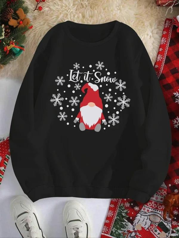 Women'WB shield Christmas Print Crew Neck Sweatshirts, Casual Long Sleeve Sweatshirt for Fall & Winter, Women'WB shield...