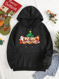 Women'WB shield Christmas Print Drawstring Graphic Hoodie, Womenswear Casual Comfortable FOG Pocket Long Sleeve Hooded...