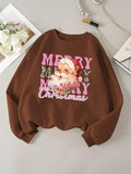 Women'WB shield Christmas Print Drop Shoulder Sweatshirt, 2024 New Style Casual Long Sleeve Round Neck Pullover for Daily...