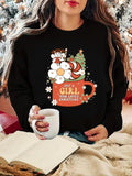 Women'WB shield Christmas Print Drop Shoulder Sweatshirt, Casual Long Sleeve Round Neck Pullover for Daily Wear, Ladies...