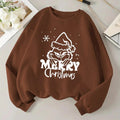 Women'WB shield Christmas Print Round Neck Sweatshirt, Casual Long Sleeve Crew Neck Pullover for Daily Wear, Ladies TNF...