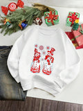 Women'WB shield Christmas Snowman Print Christmas Drop Shoulder Sweatshirt, Casual Long Sleeve Round Neck Pullover for...